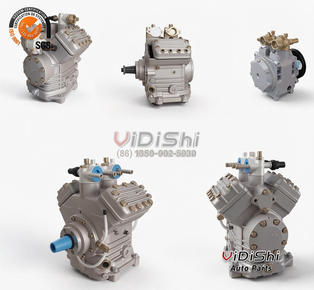 5H14-7H13 Universal AC Compressor 12V/24V Bus Truck R134a 5 5H14-7H13 compressor parts and clutch components