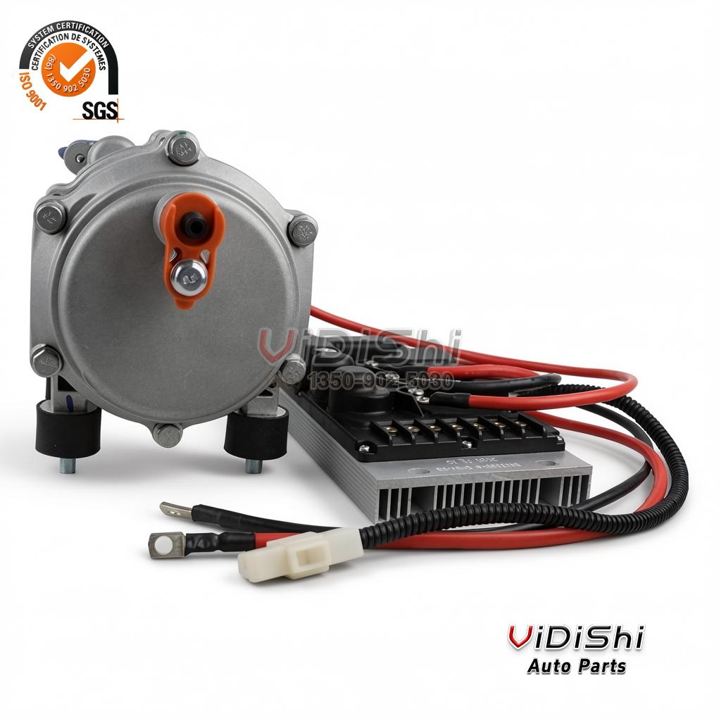 AC.100.3850-EV Electric Car AC Compressor 12V 2300rpm 20cc 4 AC.100.3850-EV compressor rear with controller kit