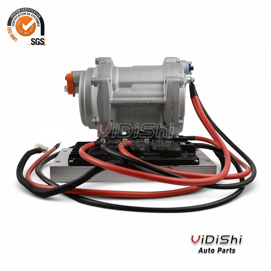 AC.100.3850-EV Electric Car AC Compressor 12V 2300rpm 20cc 3 AC.100.3850-EV compressor and controller ready for installation
