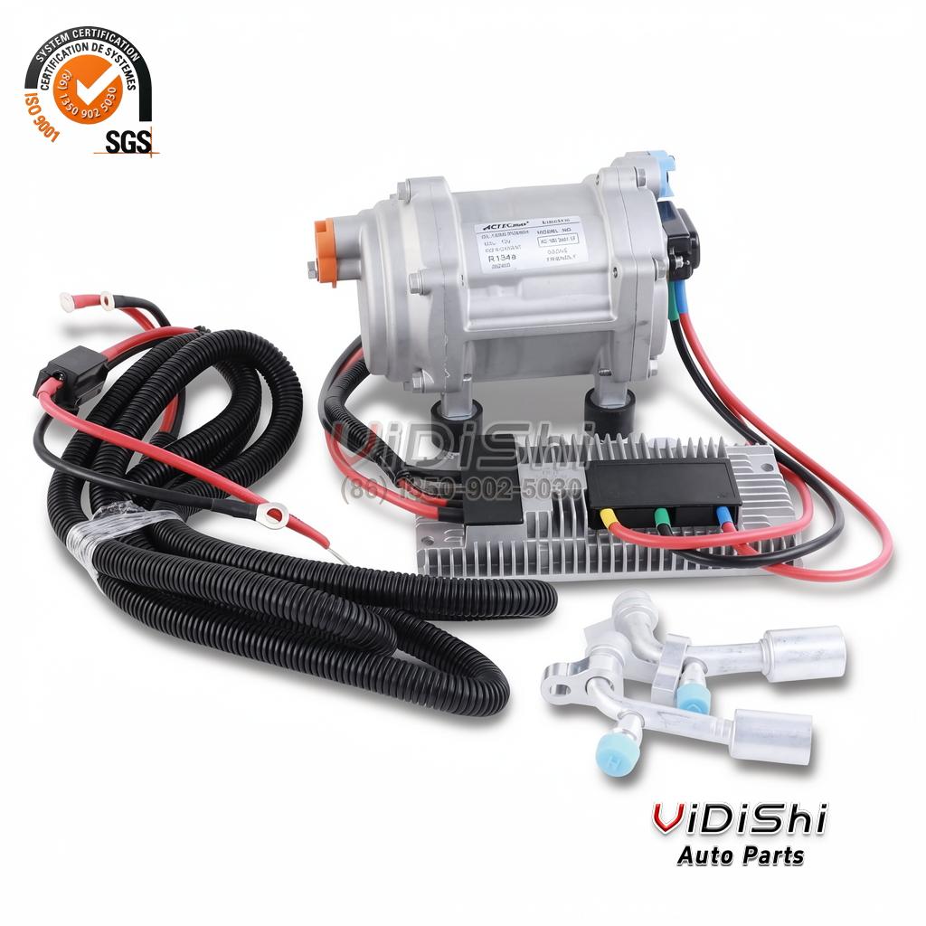 AC.100.3850 Electric AC Compressor 12V/24V DC 20cc 850W R134a 3 AC.100.3850 compressor with controller ready for installation