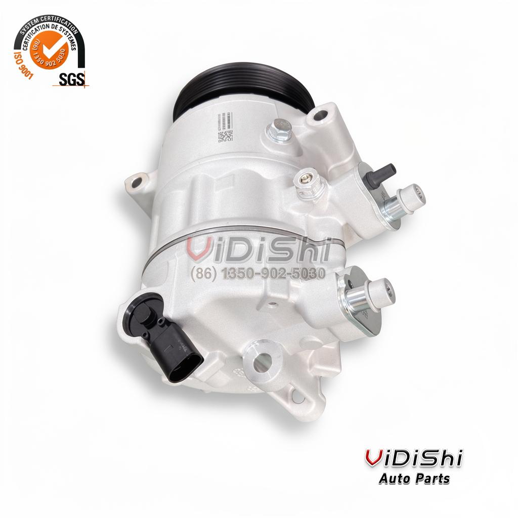 AC Compressor 5Q0820803P for Audi A3 VW Tiguan | 6SES14C 2 5Q0820803P compressor housing and mounting points