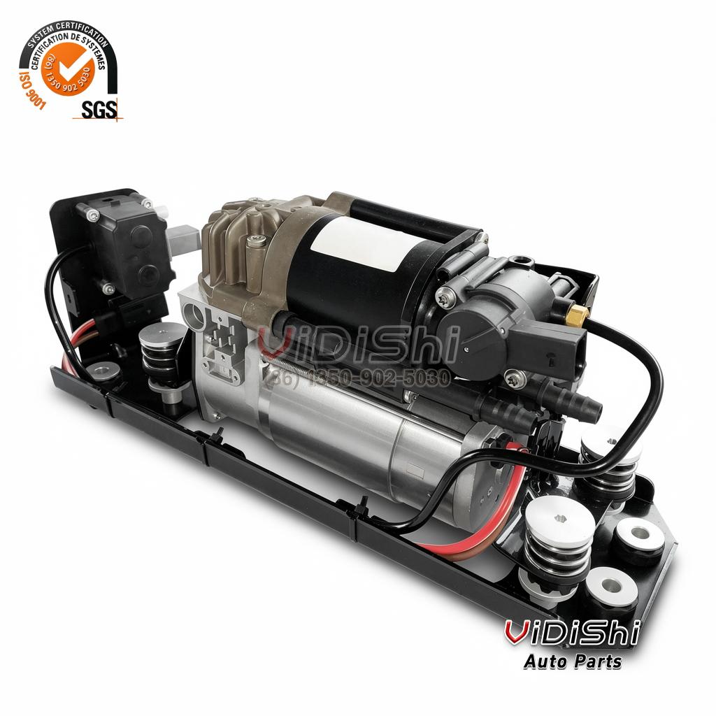 Air Suspension Compressor Pump 37206789450 for BMW F01 F02 F07 | 12V 2 37206789450 BMW air suspension compressor three-quarter view with valve block