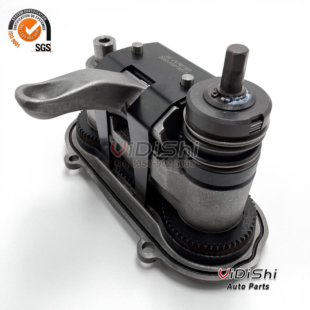 3501220 - Air brake caliper piston adjusting mechanism with lever arm, spring boot and gear ring
