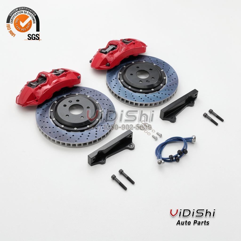 Racing 6 Piston Brake Caliper Disc Big Brake Kit 6 Pot for BMW E39, E60, M5, F10, G30, X5, E70, F15 1 Racing 6 Piston Brake Caliper Disc Big Brake Kit 6 Pot — Caliper view