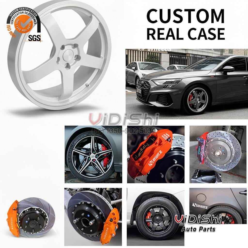 Front Forged 6 Piston Brake Caliper NS6 BBK Big Brake Kit — Caliper view