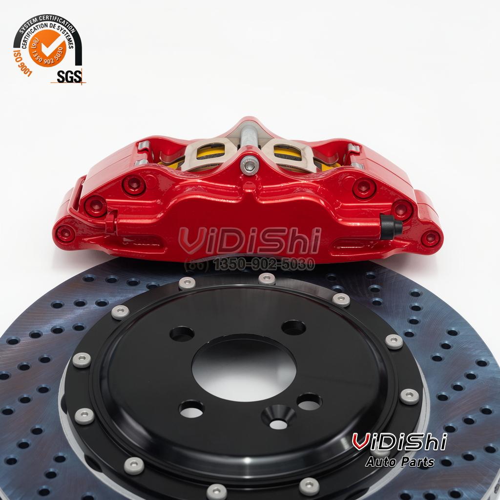 Racing 4 Piston Brake Caliper Big Brake Kit 4 Pot for BMW E30, E36, E46, E90, E92, 335i, F30 3 Mounted view