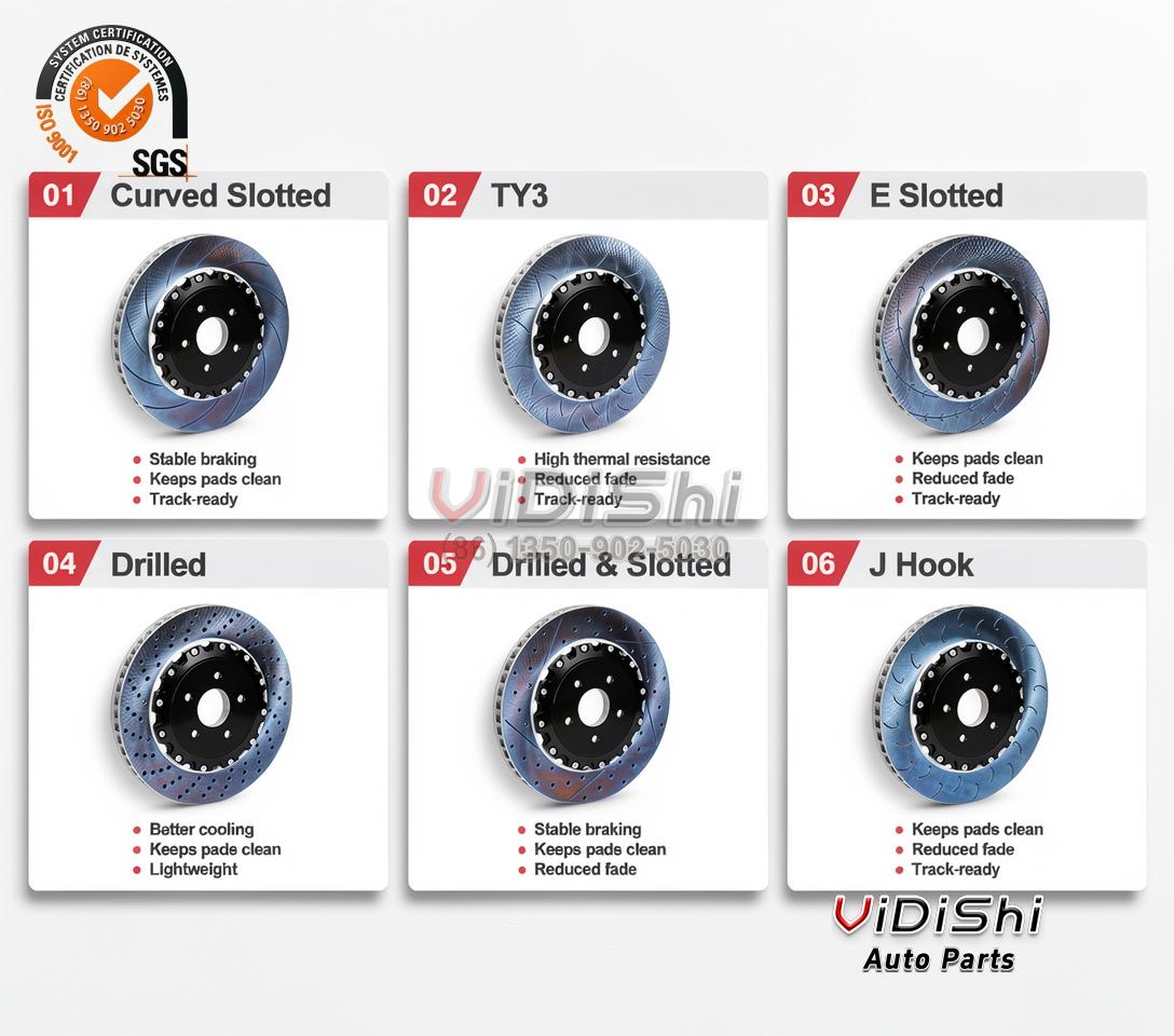 Big Brake Kit 068020626AB Replacement for Challenger 3 Brake rotor pattern options curved slotted TY3 E slotted drilled J hook for NS6 brake kit