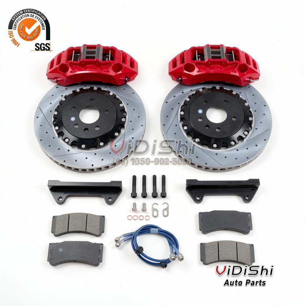 NS6-380-HONDA - S2000 Accord Civic big brake kit red NAINEIL calipers drilled rotors pads brackets steel lines for Honda
