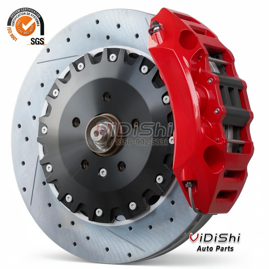 Big Brake Kit Replacement for S2000 3 NS6 caliper mounted on drilled rotor NAINEIL NS6 marking detail for Honda