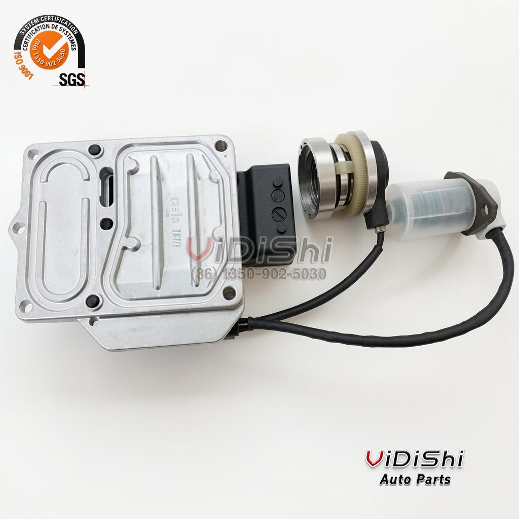 A 0281010888 control unit laid flat with its two cable-mounted sensors alongside it