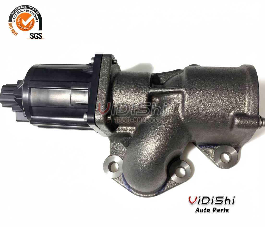 EGR valve with black solenoid head and cast metal body