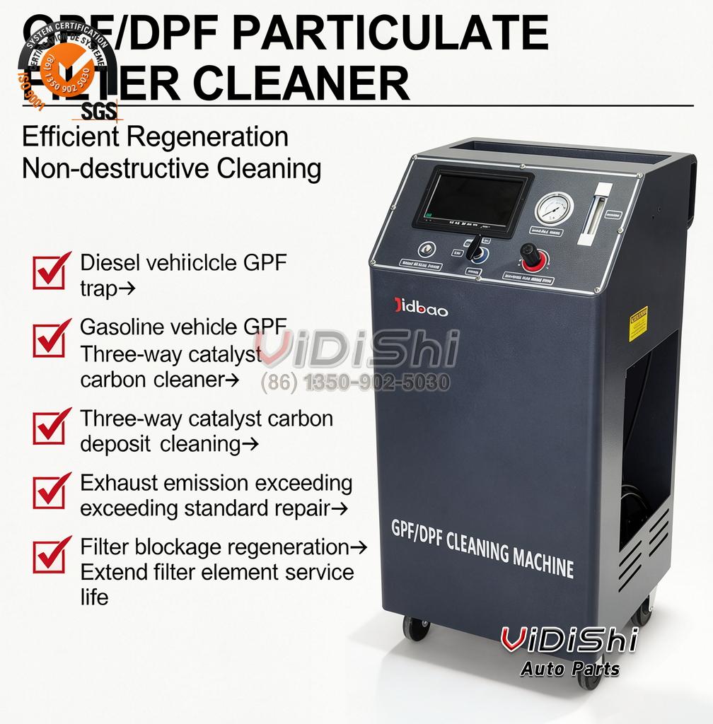 Poster listing the filter cleaning applications of the machine