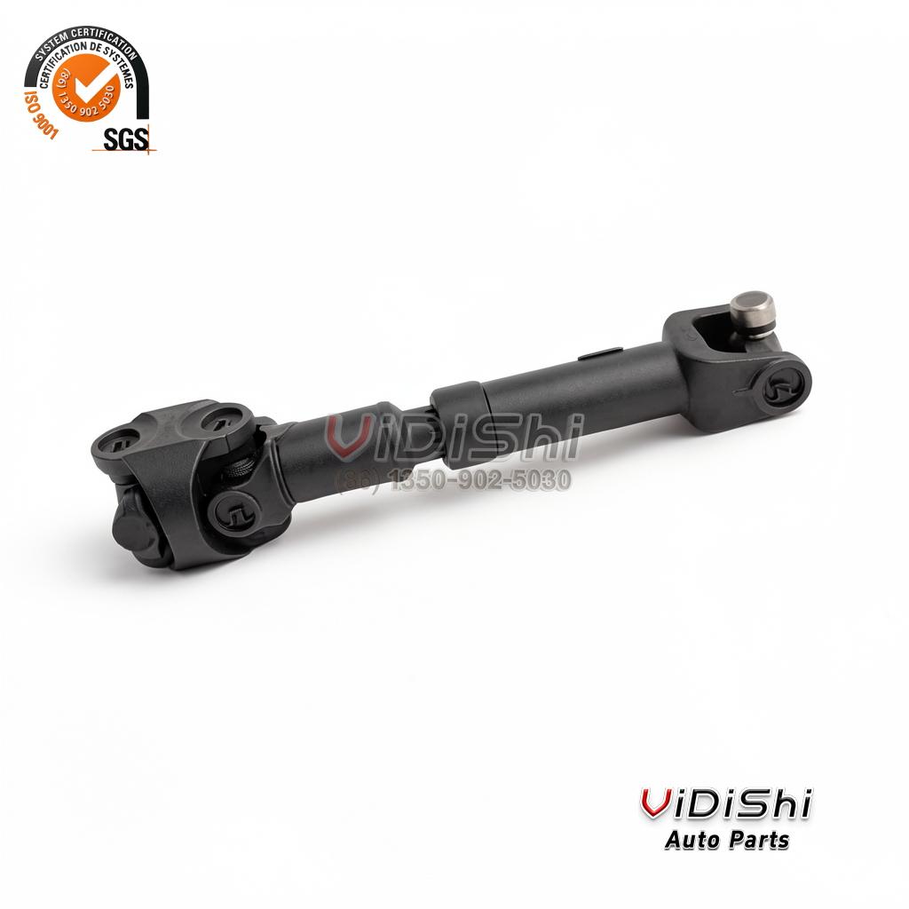 WF27-405-60 Cardan Drive Shaft with Double Universal Joint 5 Cardan drive shaft assembly laid diagonally on white with both end joints and the shaft tube fully visible