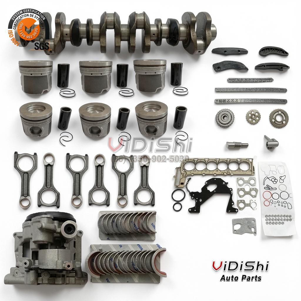 Engine Rebuild Gasket Set Replacement for KUSIMA for BMW 5 Kit-layout-crank view — Vidishi Auto