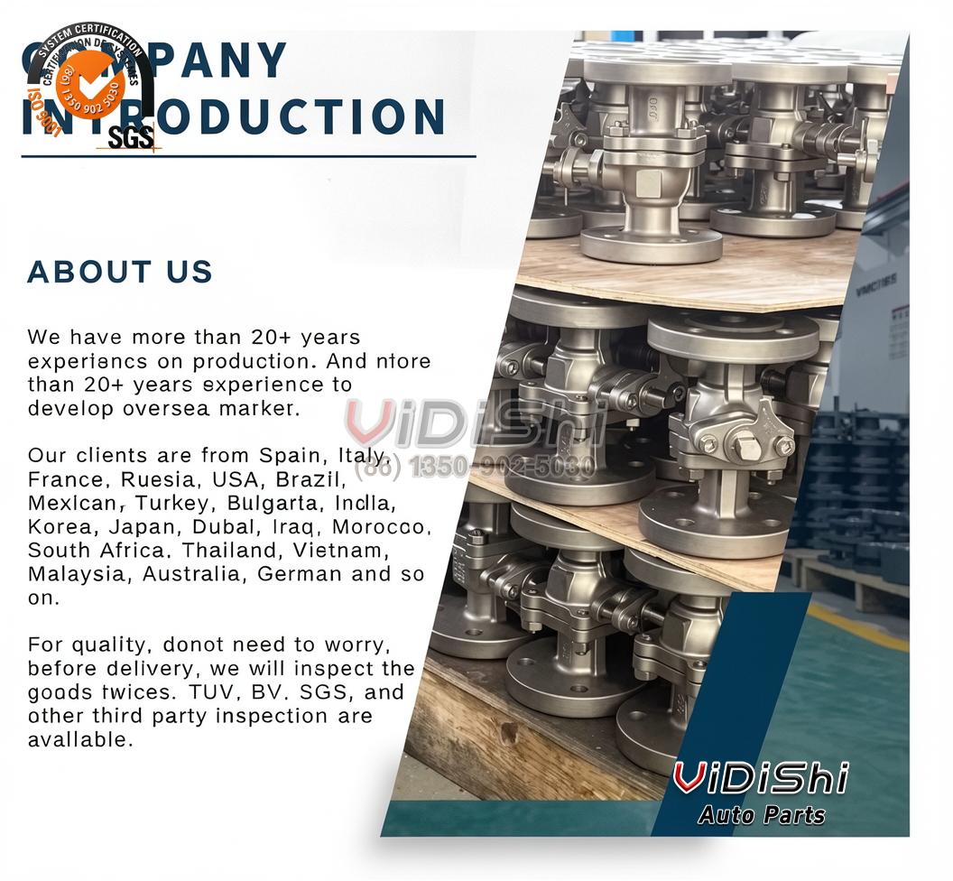 Company introduction card with a valve storage photo