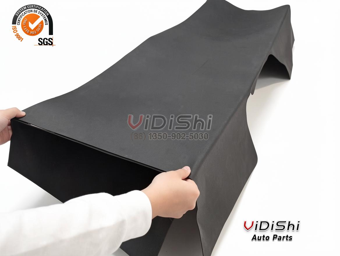 TPE Floor Mats for Land Rover Defender 90 110 LHD RHD Set 6 Large Defender cargo area mat being unrolled