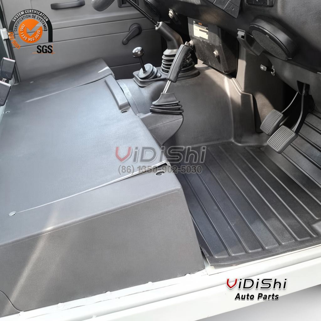 TPE Floor Mats for Land Rover Defender 90 110 LHD RHD Set 2 Defender interior with TPE floor mats installed