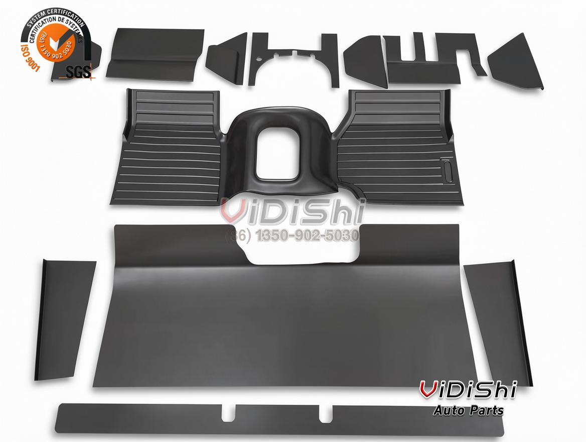 TPE Car Mats for Land Rover Defender 90 110 TD5 RHD 3 Piece Set 6 Full TPE mat set for Defender laid out