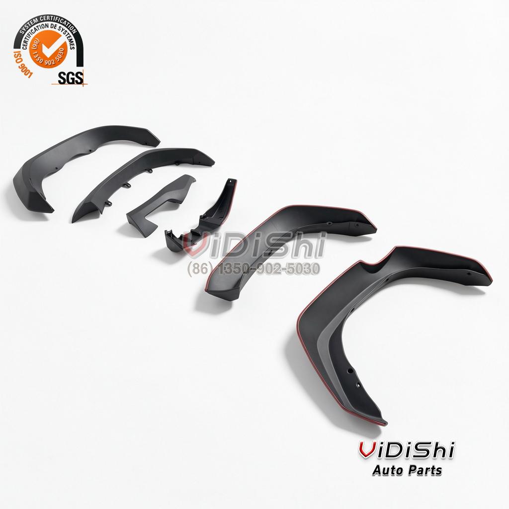 Fender Flares for Toyota Hilux Revo 2016 PP Wheel Arch GR Style Set 6 All pieces of the Hilux Revo PP fender flare set