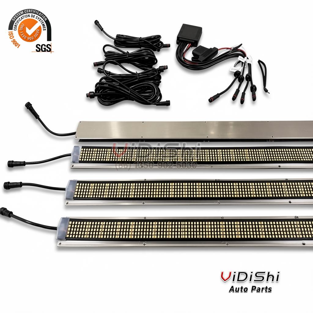 12V Fender Well Light Kit for Trucks 288W White Underbody Retrofit 1 Four bar fender well light kit with wiring harness and controllers