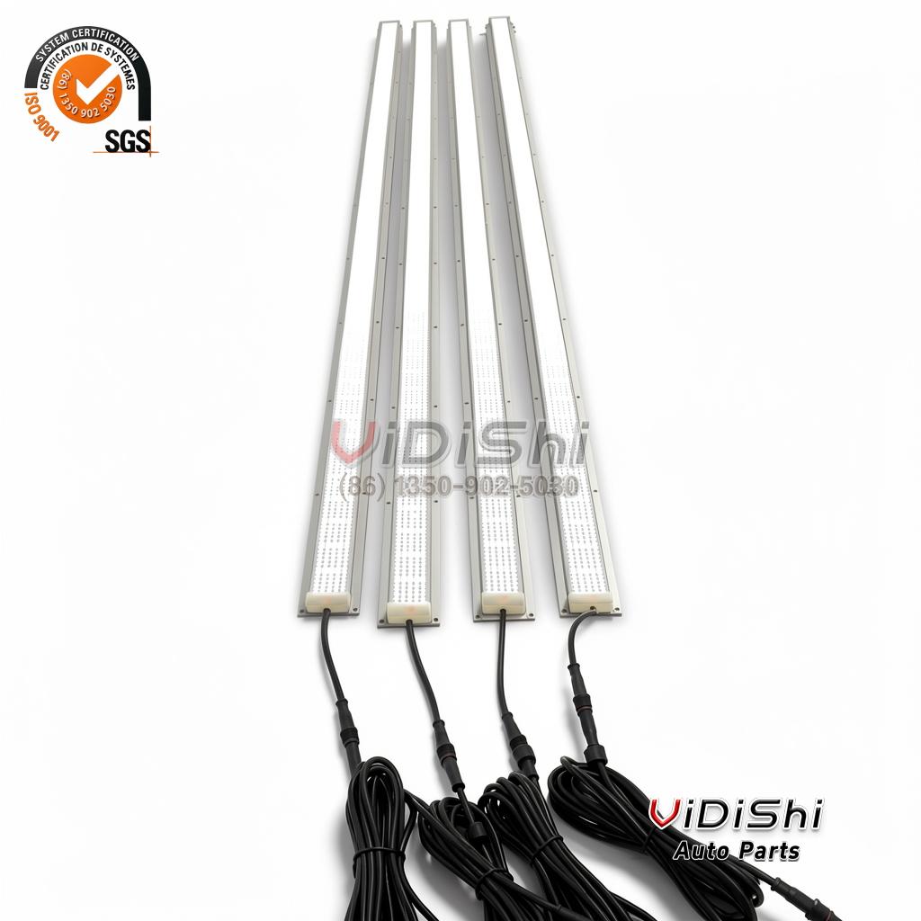 12V Fender Well Light Kit for Trucks 288W White Underbody Retrofit 5 Row of four aluminium LED light bars for fender wells