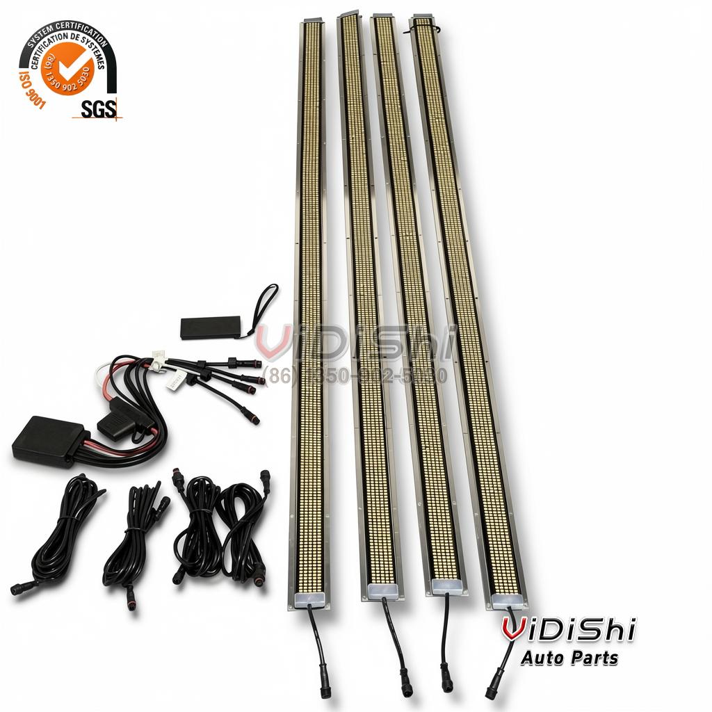 12V Fender Well Light Kit for Trucks 288W White Underbody Retrofit 6 Complete fender well light kit with harness and control boxes