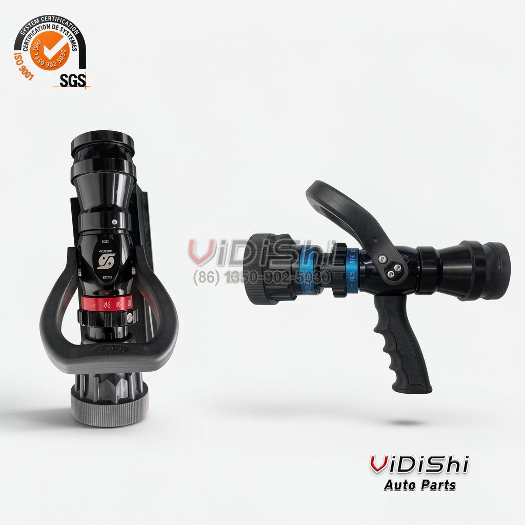 All Products 11 VDS-FN475-BSC Two nozzles side by side, one black and red and one blue and black, spouts to the right