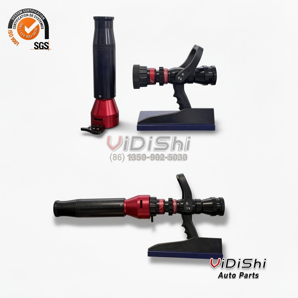 All Products 10 VDS-FN475-BSC Two nozzles standing beside a display stand with one spout pointing up