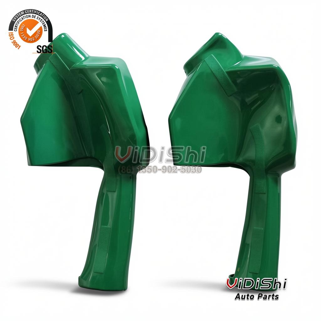 All Products 8 VDS-ZVA-NOZ-COVER Two green nozzle covers standing side by side photographed from the rear left