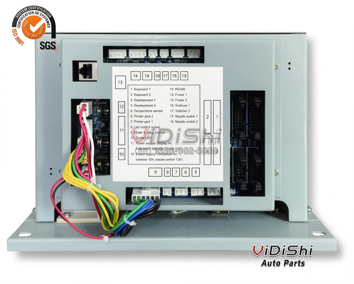 All Products 8 VDS-FDC-2N Cased controller turned three-quarter with the case open and the loom dressed to the side
