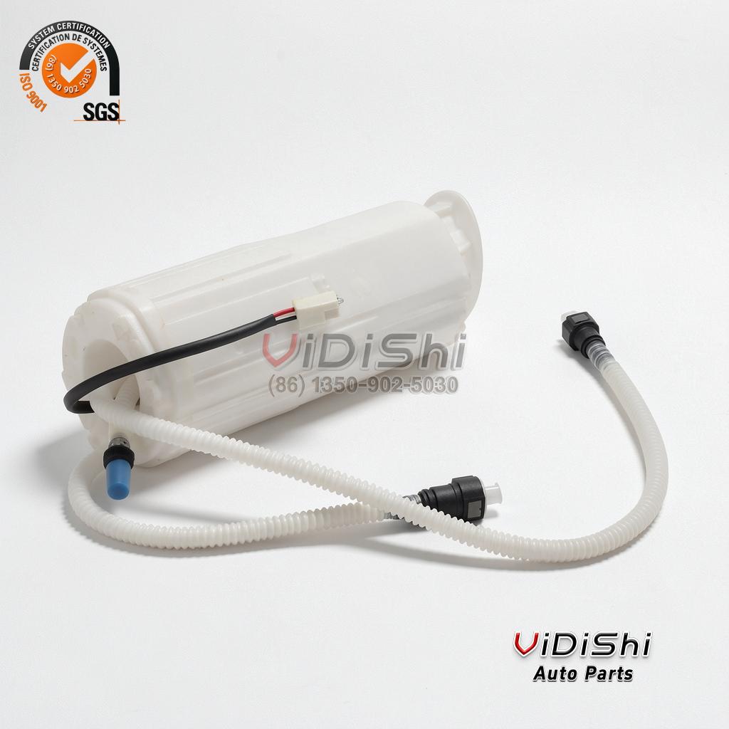 3D0919087G in-tank fuel pump module showing the reservoir, pump and corrugated fuel hoses