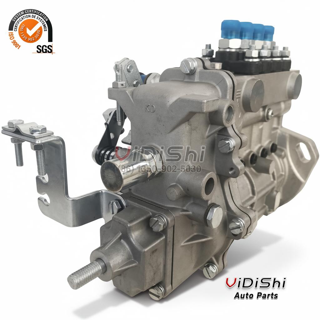 All Products 11 Governor side of the BH4QT95R9 injection pump showing the linkage and control levers