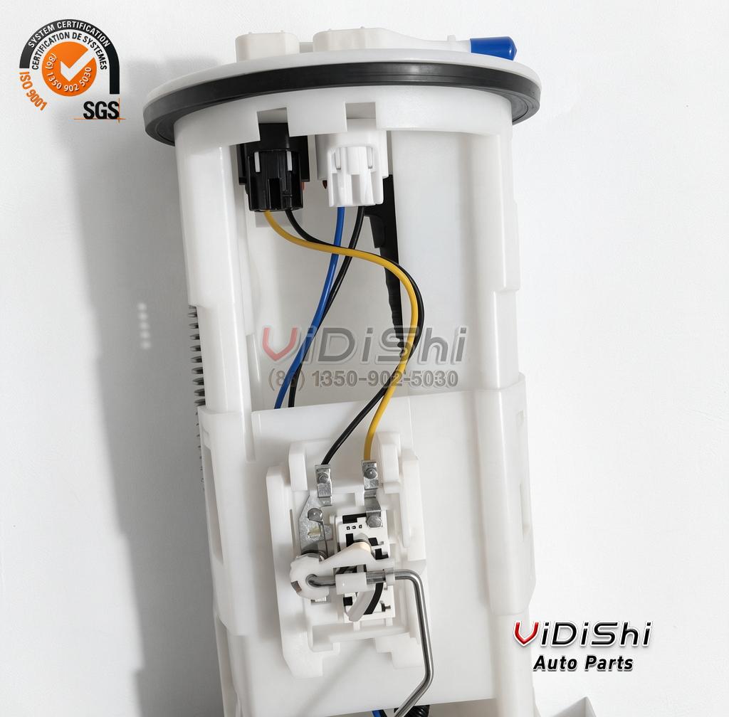Yamaha WaveRunner fuel pump assembly 6S5-13907-05-00, top view showing the connectors and fuel outlet
