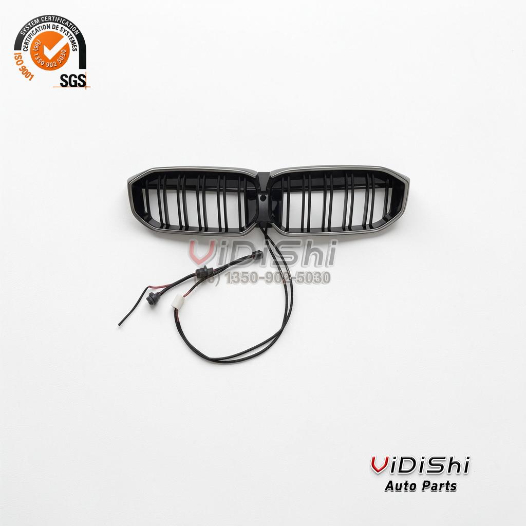 Diamond LED Grille for BMW 3 Series G20 Gloss Black Mesh HMG28 3 Diamond LED grille mesh shown loose with the wiring