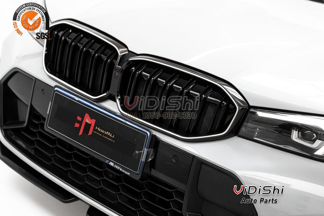 Diamond LED Grille for BMW 3 Series G20 Gloss Black Mesh HMG28 5 Diamond grille installed on a white BMW 3 Series