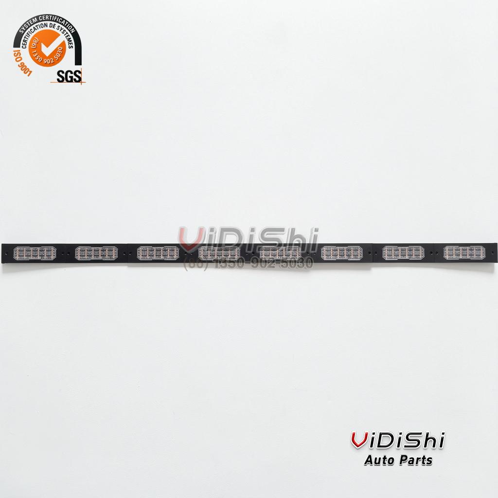 Amber Traffic Advisor Lightbar IP67 12-24V LED SM3070L-8 2 Amber traffic advisor lightbar front view