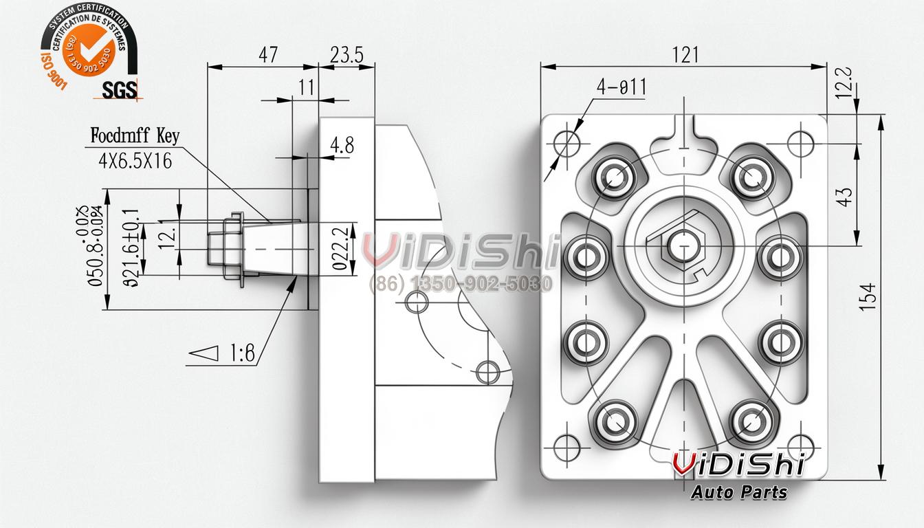 Quality Installation Factory Made Displacement Motor Driven Rotary Hydraulic Gear Oil Pump With Motor Pressure 250 Bar Replacement for GRH 3 Dimension-drawing view — Vidishi Auto