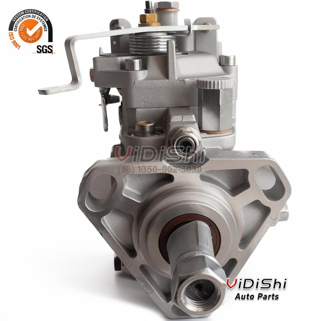 0460424512 VE4 Distributor Injection Pump for 0 460 424 512 5 0460424512 pump from the mounting side, showing the triangular flange, strap and clamp spring
