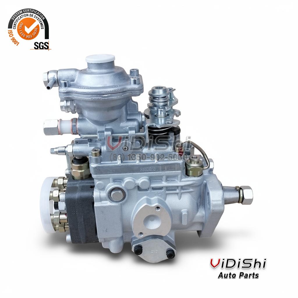 0460426459 VE6 Distributor Injection Pump for 0 460 426 459 4 0460426459 pump showing the row of delivery valve holders and unions along the black rotor housing