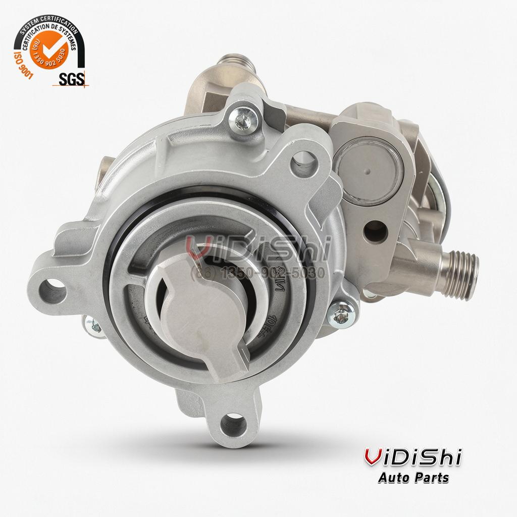 13517616170 HPFP for BMW N54 N55 3.0L Turbo 3 13517616170 pump mounting face: black sealing ring seated around the drive cup, two cast bolt eyes either side