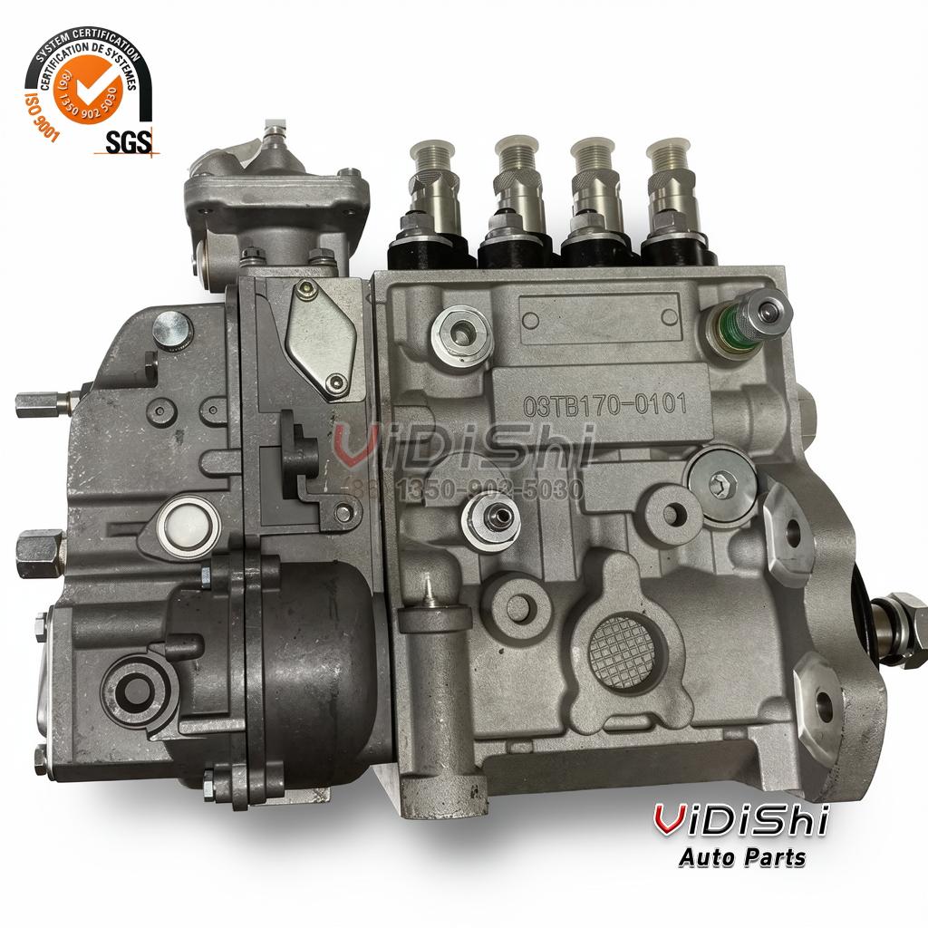 BHF4P120005 pump body flank with the cast number 03TB170-0101 and four delivery valve holders along the top rail