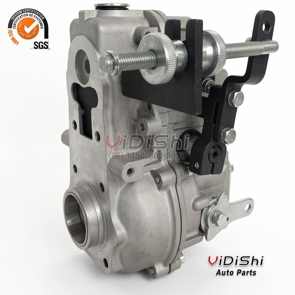 CRSV425750A0C315R RSV Governor 10 420 235 215 for Inline Fuel Pump 2 RSV governor with black mounting bracket and adjusting stud, two knurled lock nuts and an open bore at the lower left