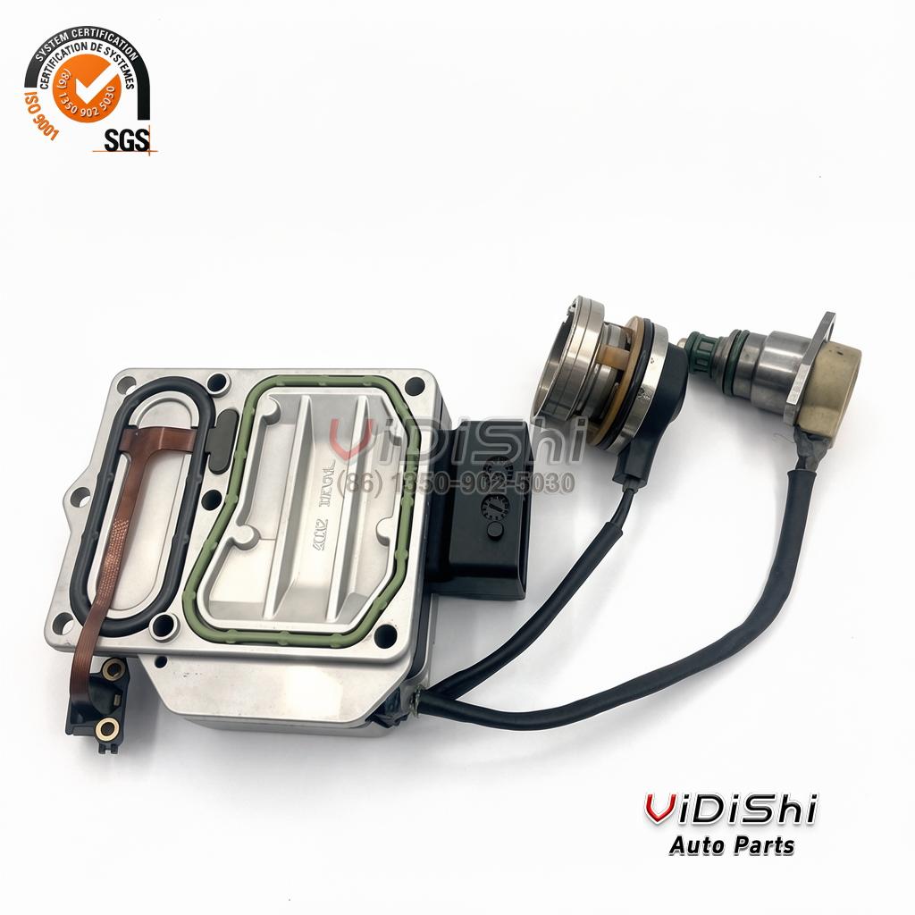 1467045031 fuel pump control unit kit with harness, ring coupling and angle sensor laid out flat
