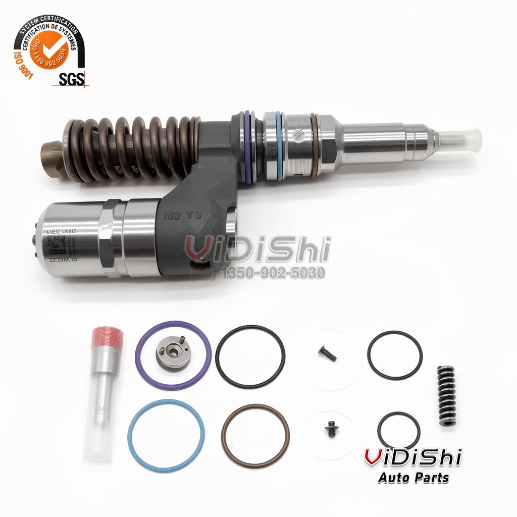The O rings, solenoid valve disc, two screws and spring supplied with a 0414701013 unit injector, laid under it