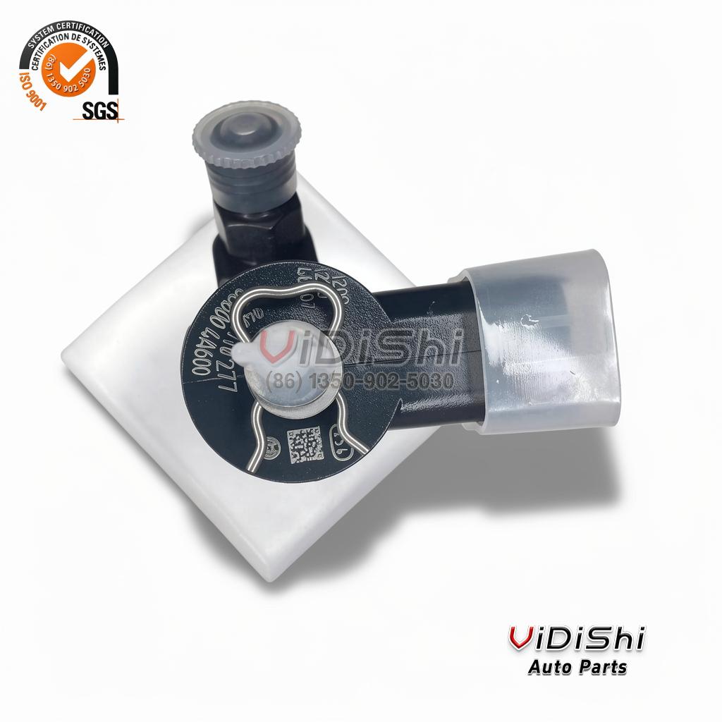 All Products 10 0445110247 injector resting on its white carton with the marked cap facing up