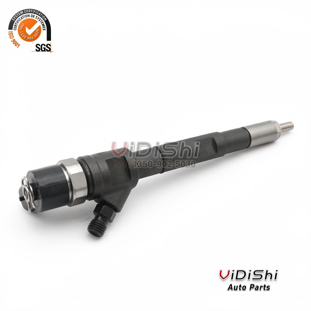 Vidishi Auto 0445110247 common rail injector shown horizontally in side profile