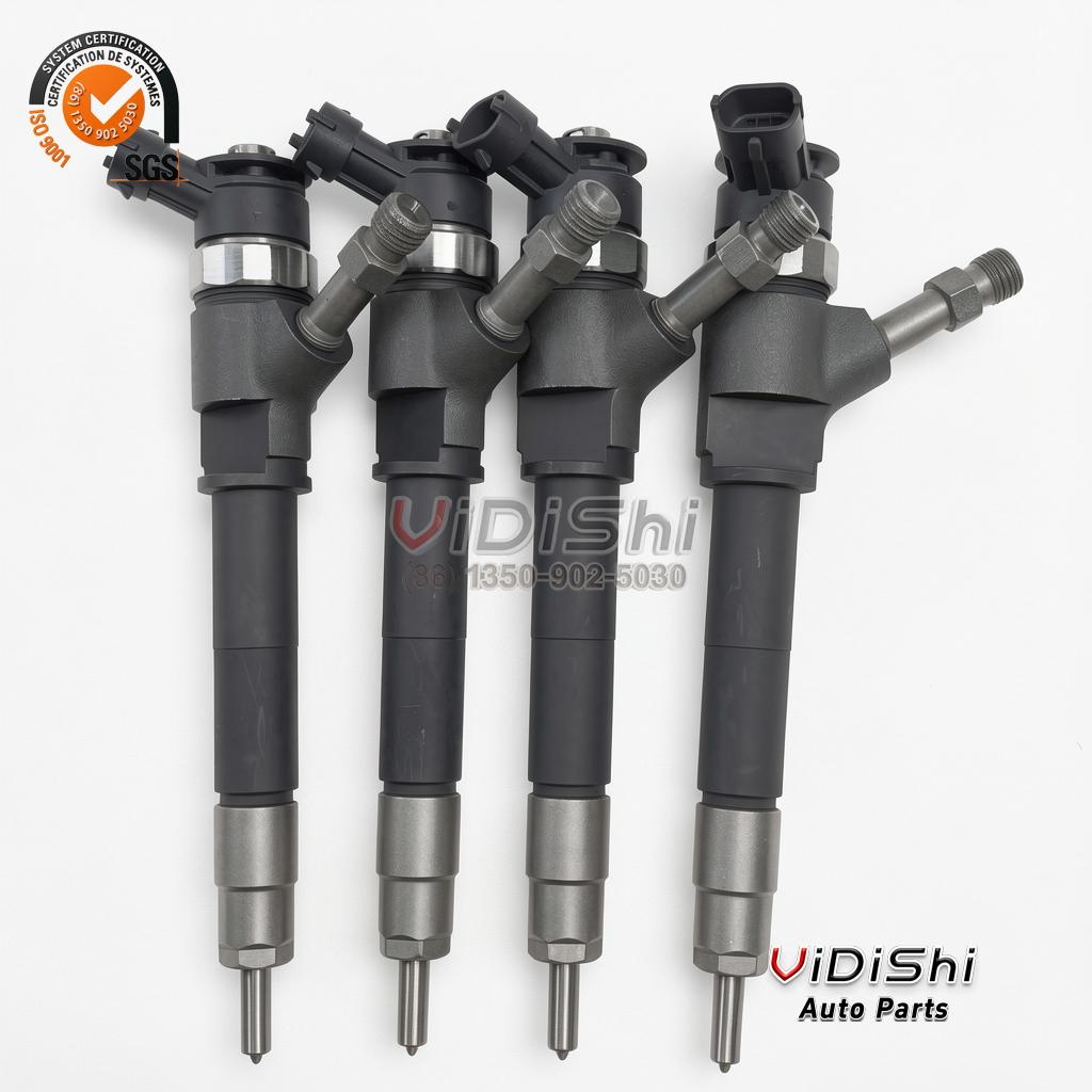 All Products 9 The black connector block of a 0445110250 injector with a data matrix label and a clear cap on the inlet union