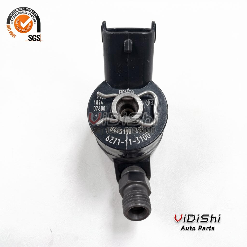 0445110307 Common Rail Injector for Komatsu SAA4D95LE5 6271113100 5 0445110307 injector cap face etched with 0 445 110 307 and Komatsu 6271-11-3100