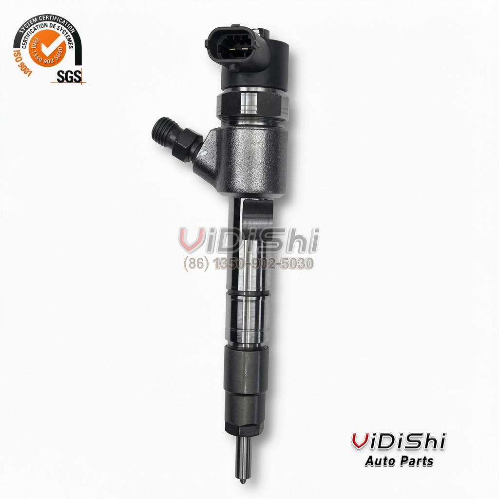 0445110454 Common Rail Injector for JMC 4JB1 2.8 Diesel 4 0445110454 injector standing upright, connector at the top