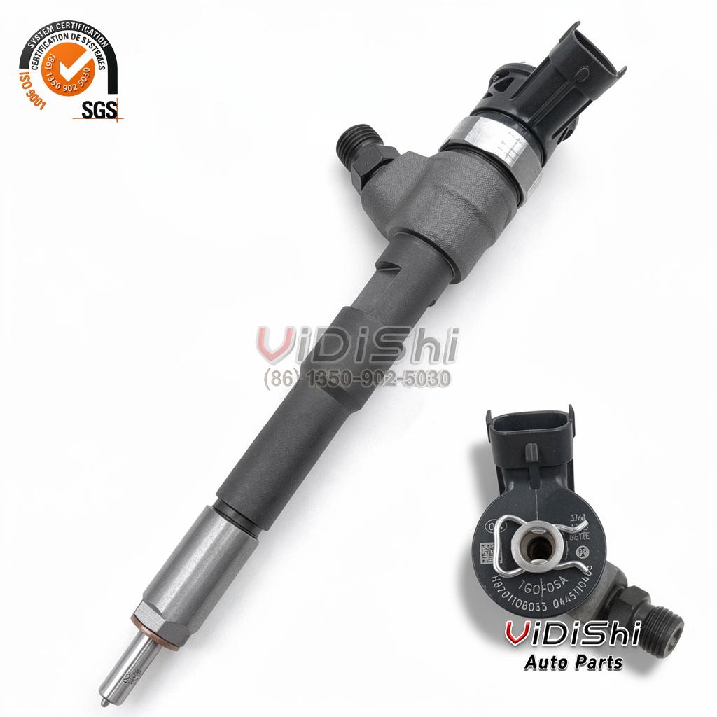 0445110485 Common Rail Injector for Renault Dacia 1.5 dCi 5 0445110485 injector with an inset close up of the head markings
